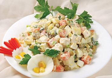 Столичный с курицей и свежим огурцом